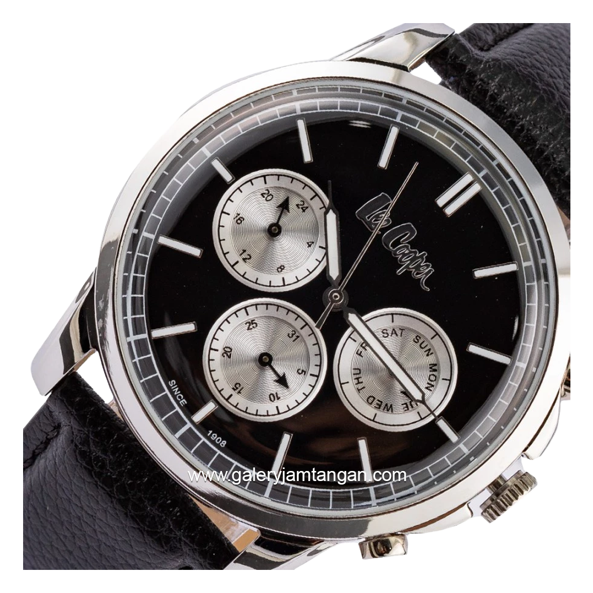 LEE COOPER LC06921.351 Black Silver Leather Strap