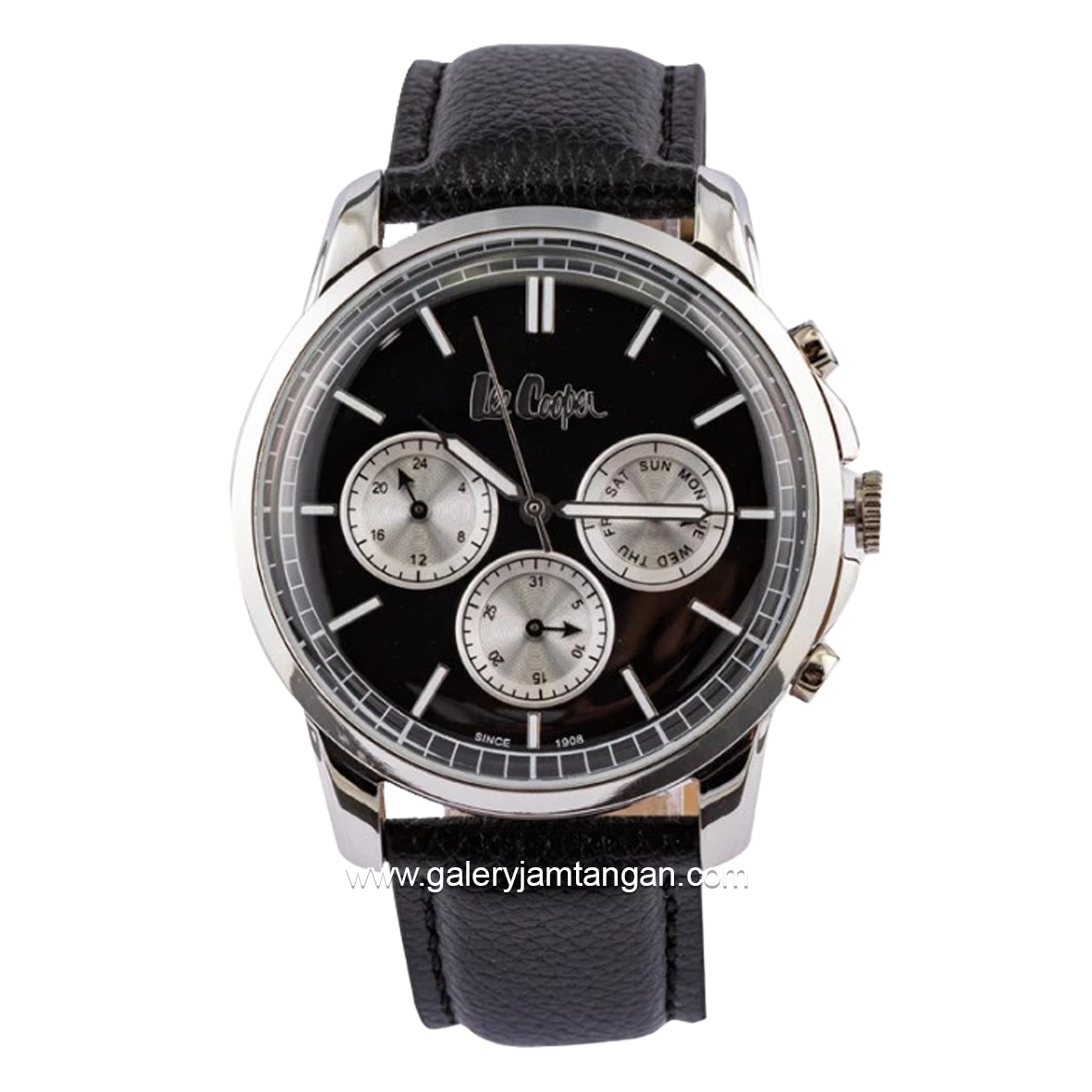 LEE COOPER LC06921.351 Black Silver Leather Strap