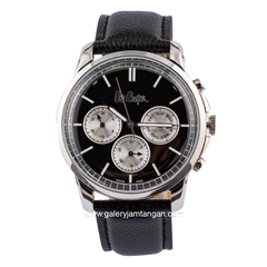 LEE COOPER LC06921.351 Black Silver Leather Strap