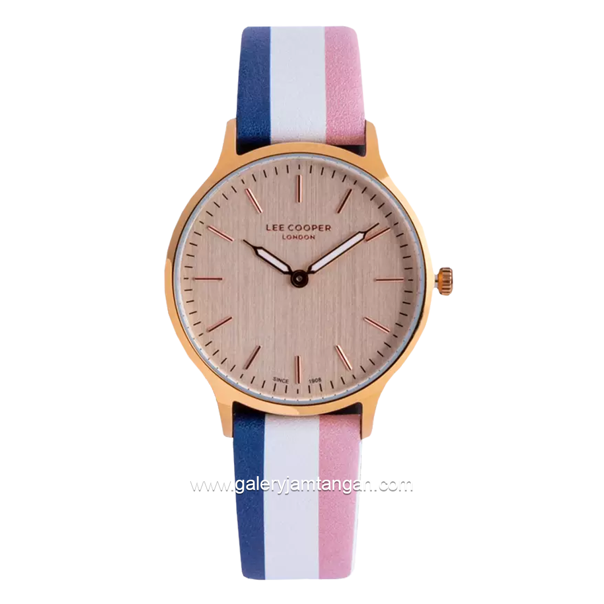 LEE COOPER LC07038.413 White Gold Leather Strap