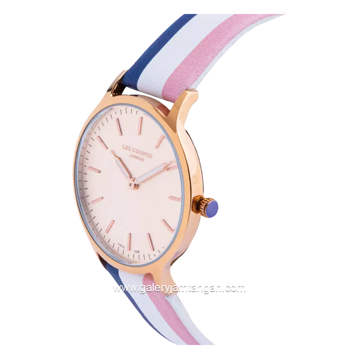 LEE COOPER LC07038.413 White Gold Leather Strap