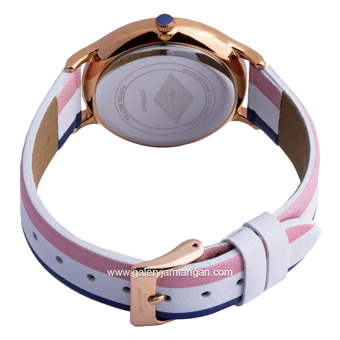 LEE COOPER LC07038.413 White Gold Leather Strap