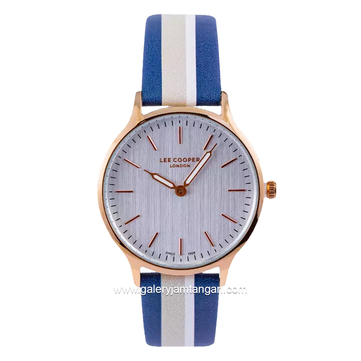 LEE COOPER LC07038.439 Blue Gold Leather Strap