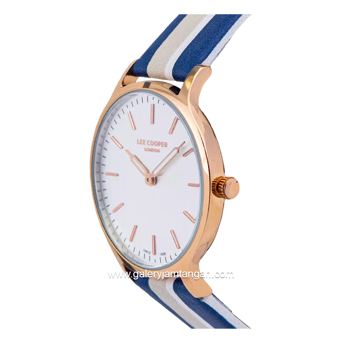 LEE COOPER LC07038.439 Blue Gold Leather Strap