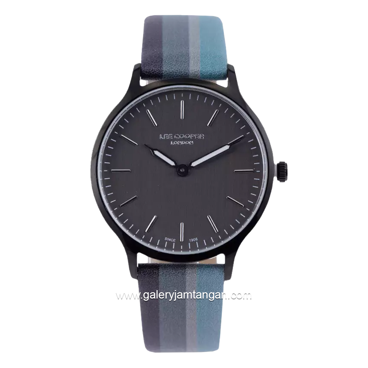 LEE COOPER LC07038.661 Black Blue Leather Strap