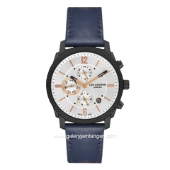 LEE COOPER LC07077.639 Blue Dial White Leather Strap