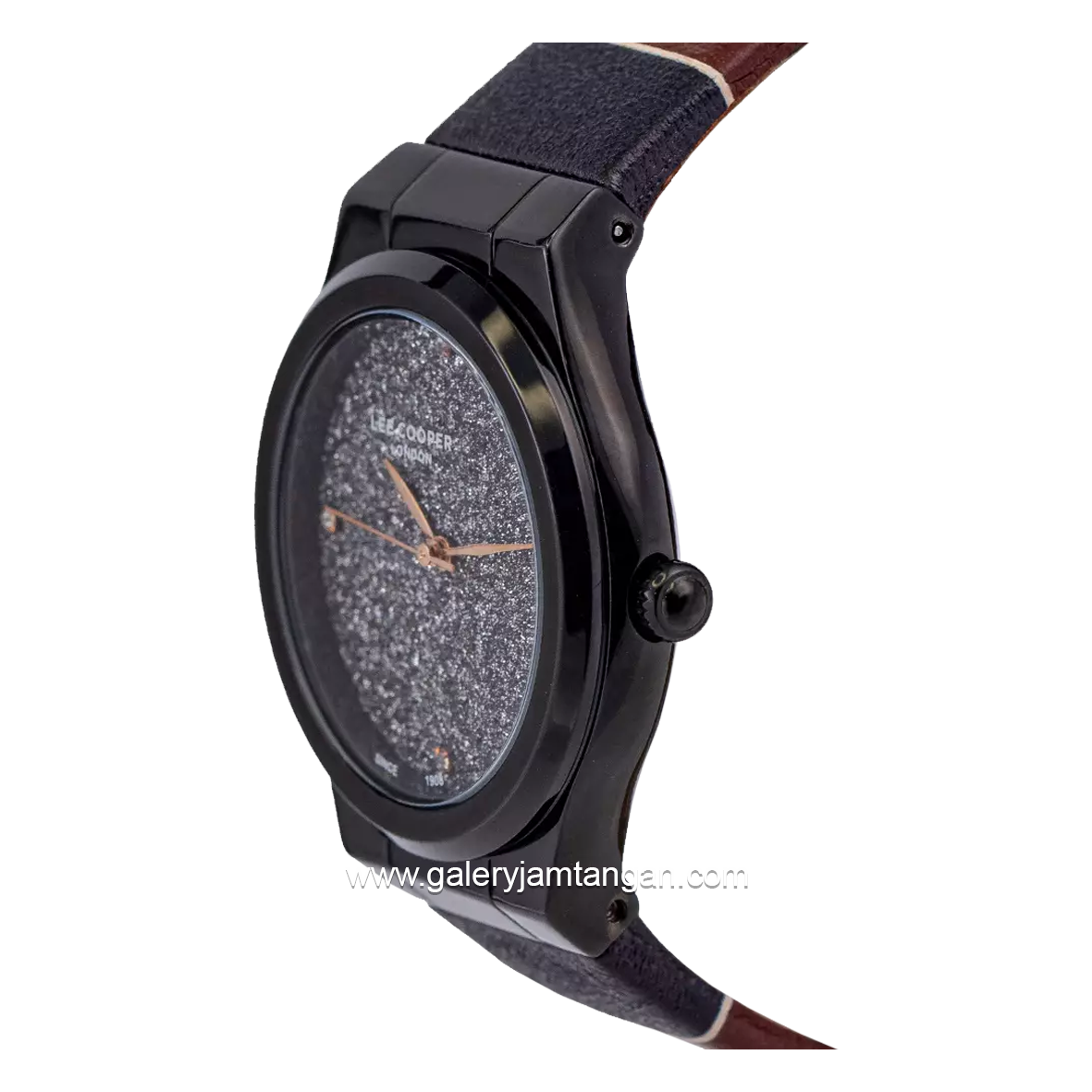 LEE COOPER LC07103.654 Brown Black Leather Strap