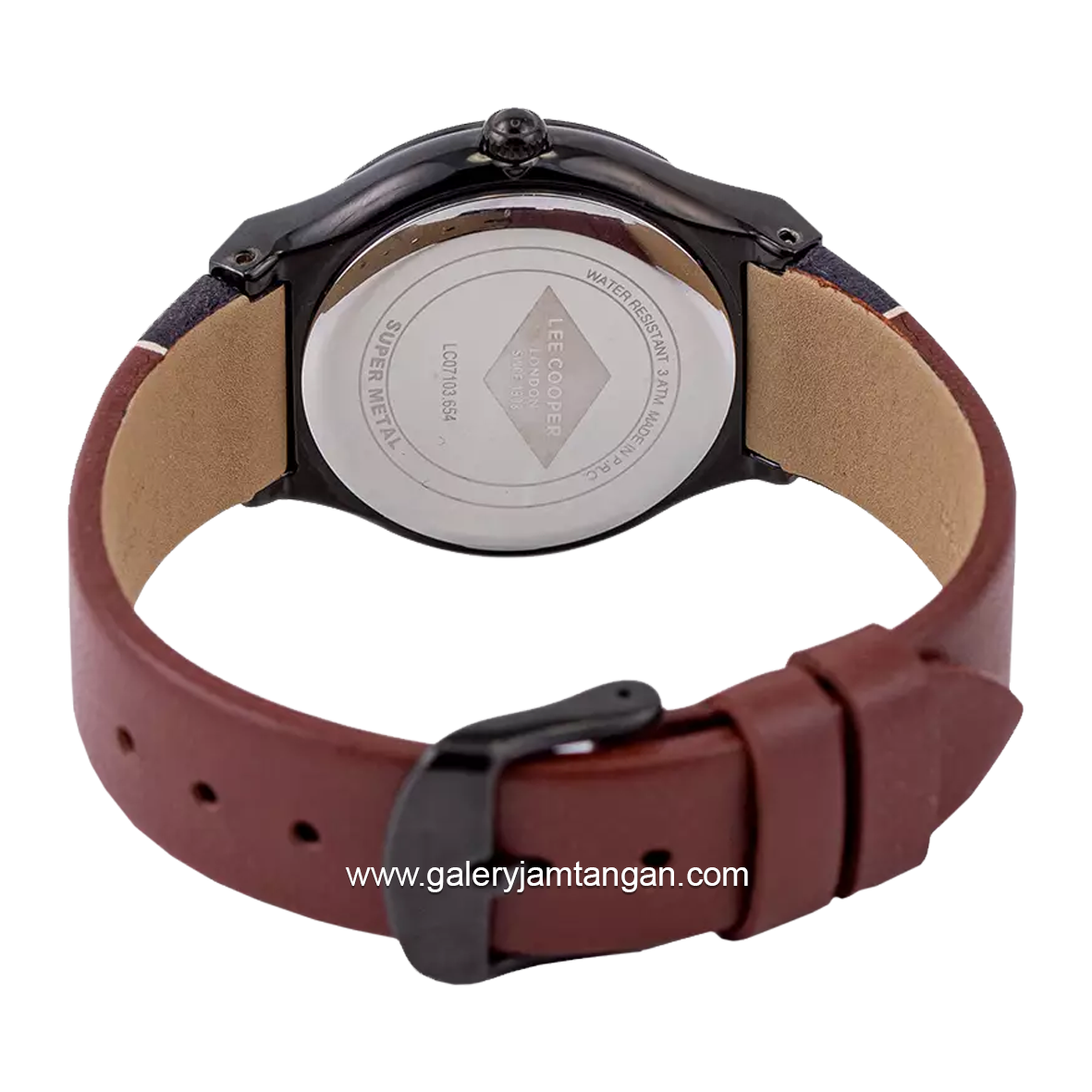 LEE COOPER LC07103.654 Brown Black Leather Strap