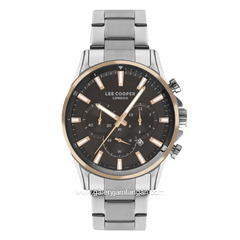 LEE COOPER LC07167.550 Silver Dial Black Stainless Steel