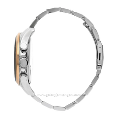 LEE COOPER LC07167.550 Silver Dial Black Stainless Steel