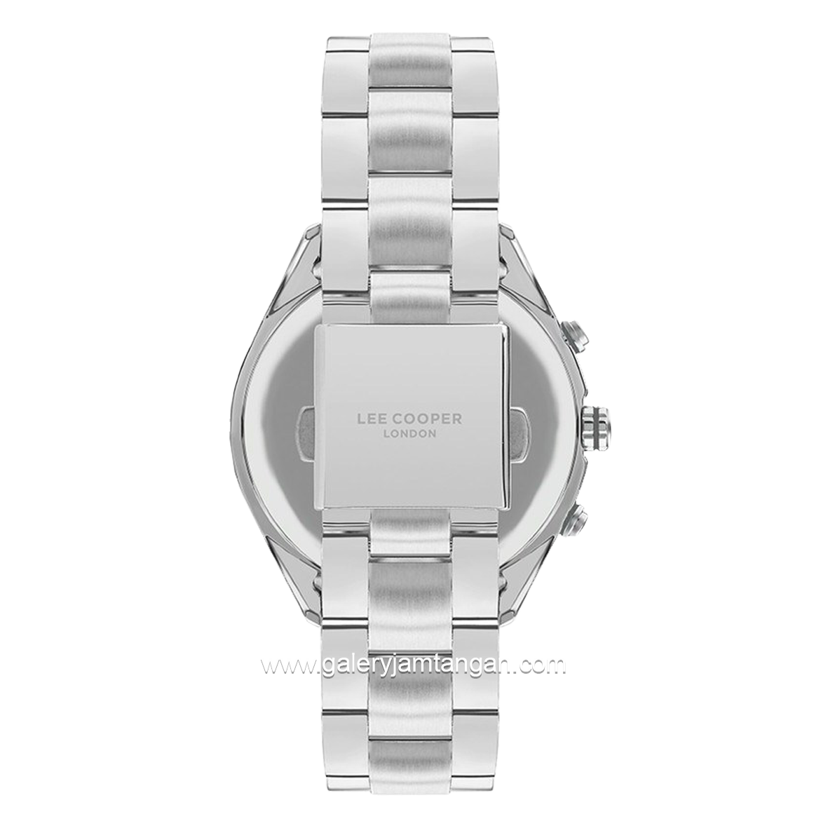 LEE COOPER LC07167.550 Silver Dial Black Stainless Steel