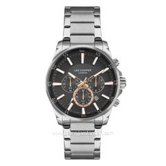 LEE COOPER LC07322.360-NM Silver Dial Black Stainless Steel