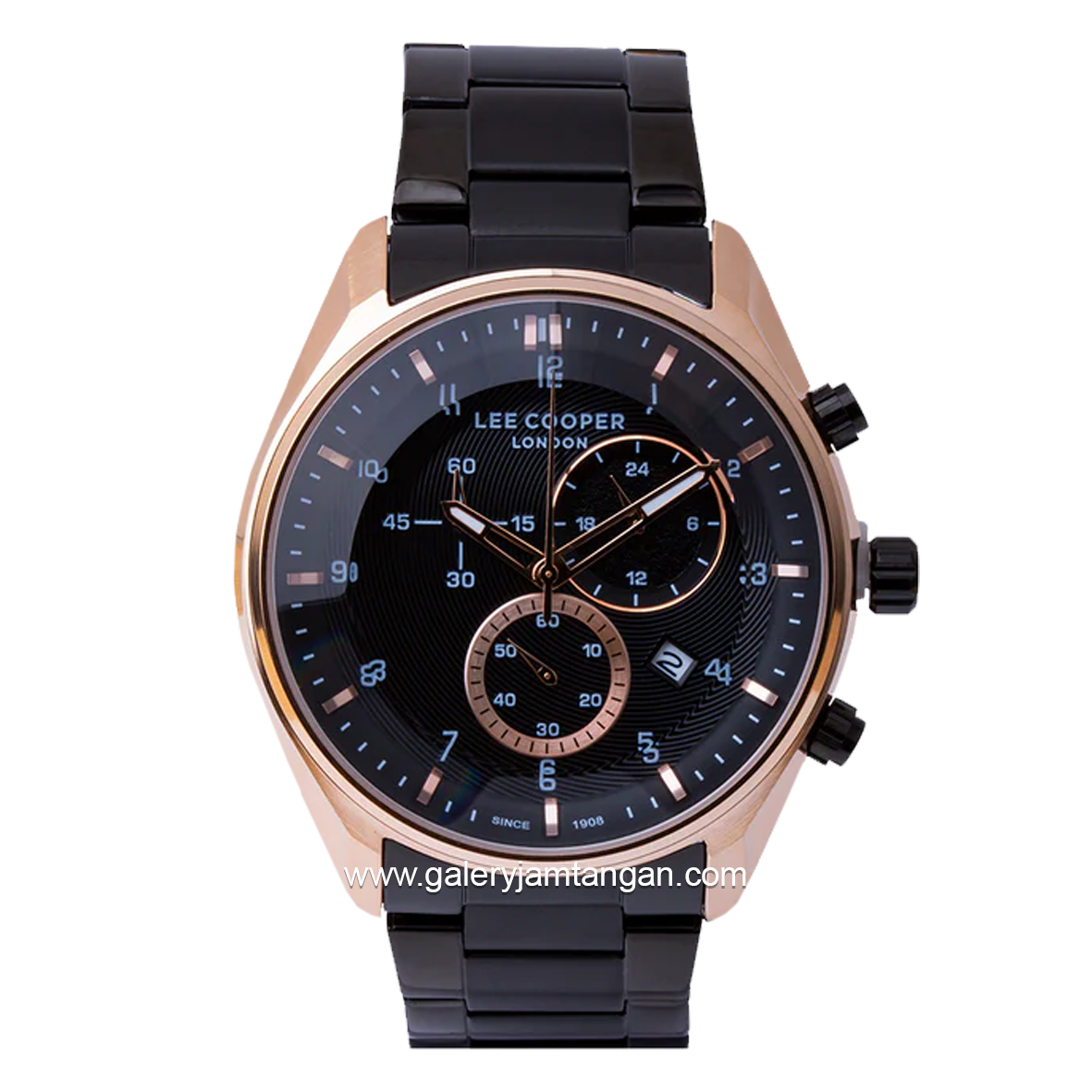 LEE COOPER LC07351.450 Black Rosegold Stainless Steel