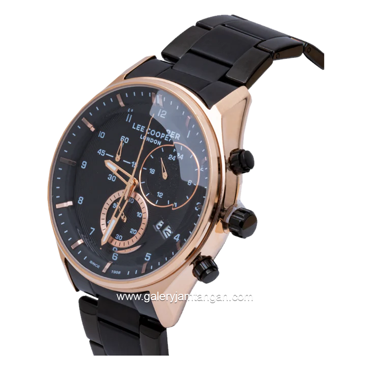 LEE COOPER LC07351.450 Black Rosegold Stainless Steel