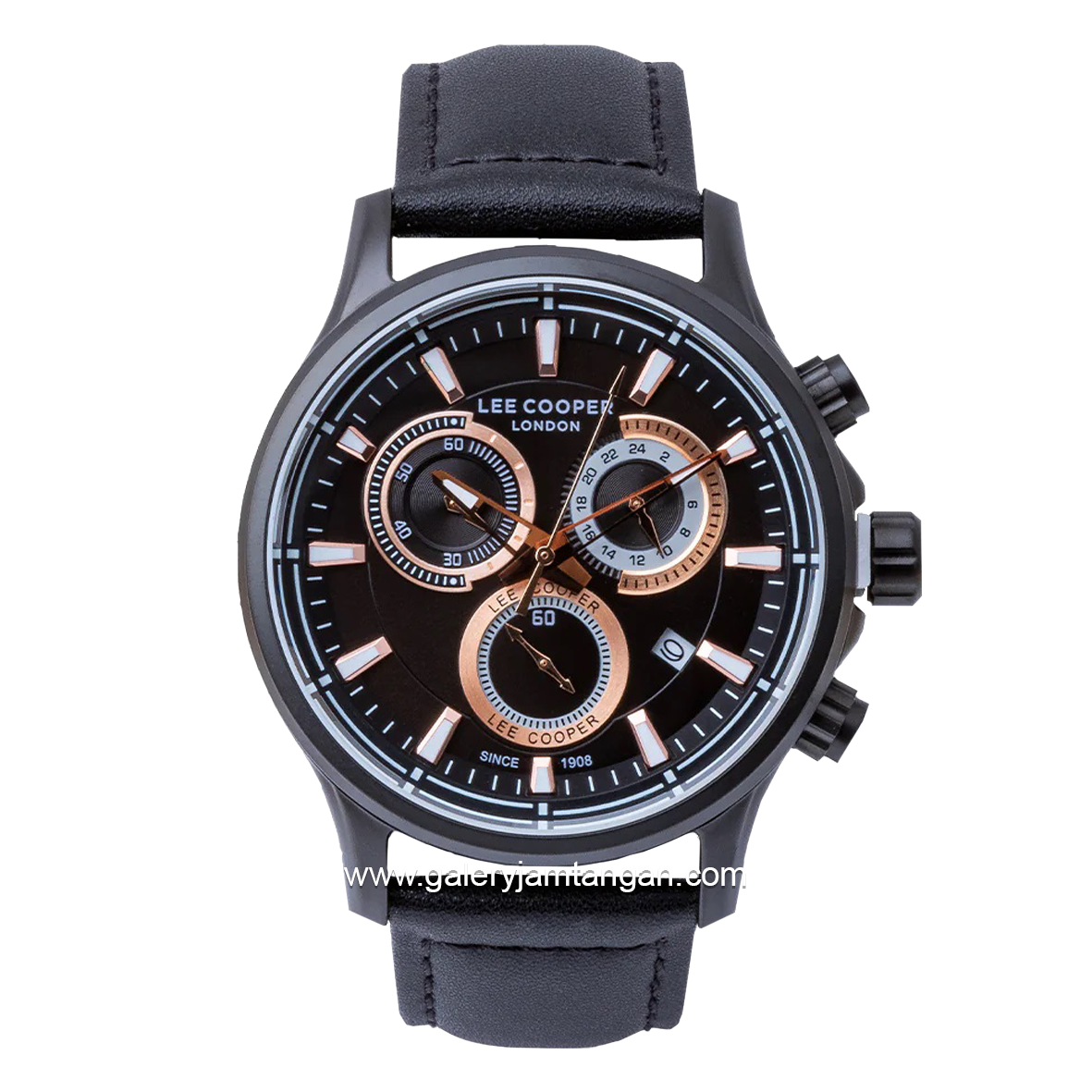 LEE COOPER LC07354.442 Multifunction Black Leather Strap
