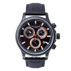 LEE COOPER LC07354.442 Multifunction Black Leather Strap