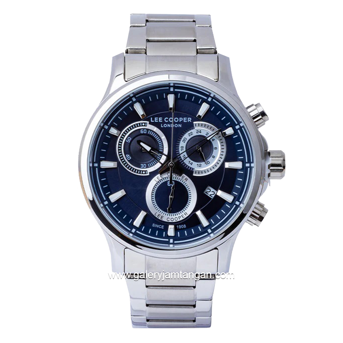 LEE COOPER LC07360.390 Silver Dial Blue Stainless Steel