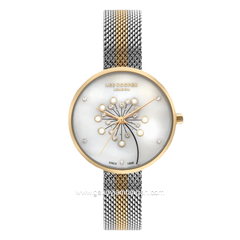 LEE COOPER LC07601.220 Silver Gold Dial White Stainless Steel