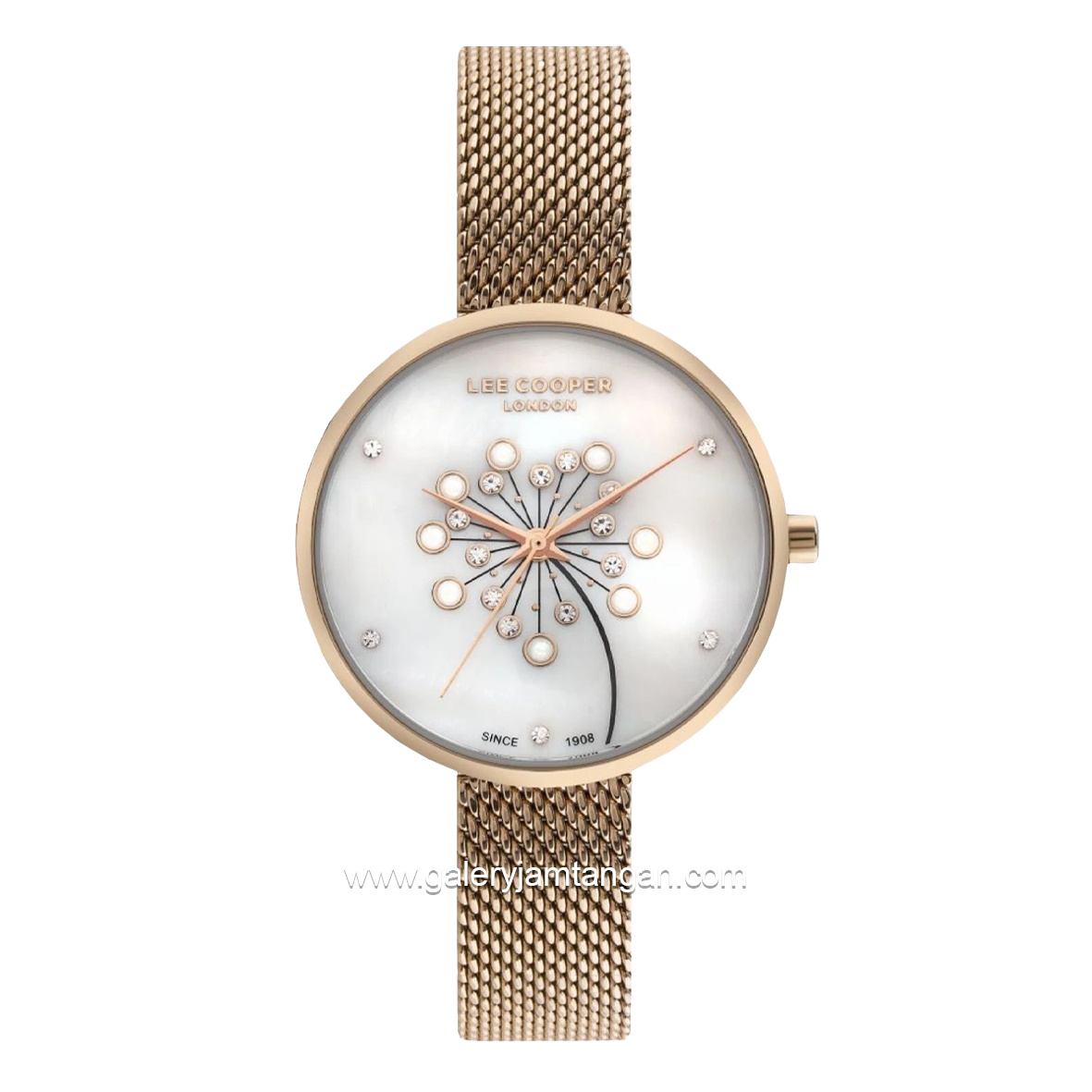 LEE COOPER LC07601.420 Gold Dial White Stainless Steel