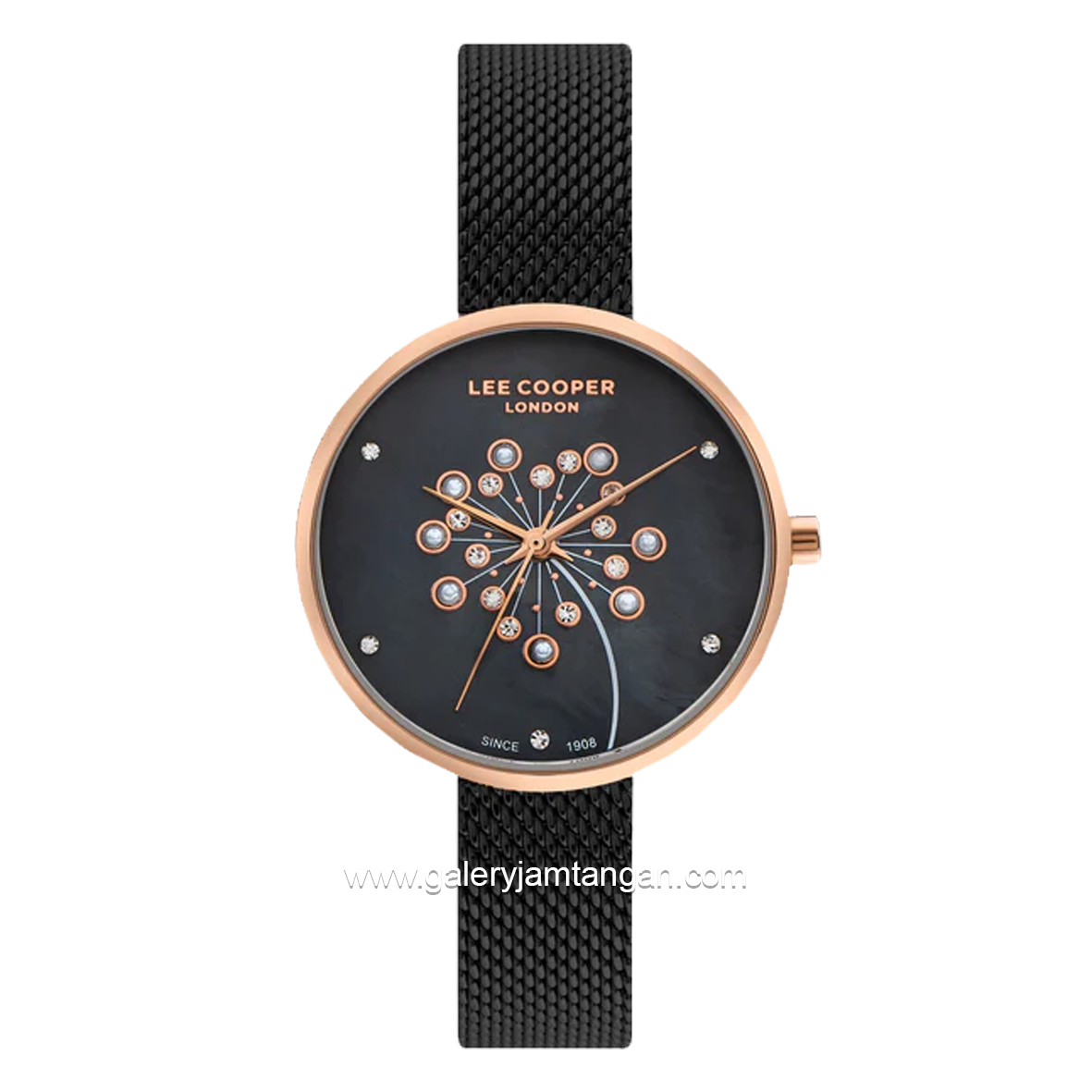 LEE COOPER LC07601.450 Black Rosegold Stainless Steel