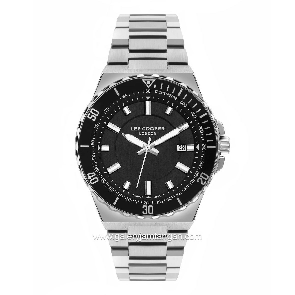 LEE COOPER LC07622.350 Silver Dial Black Stainless Steel