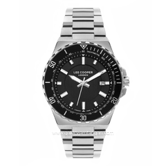 LEE COOPER LC07622.350 Silver Dial Black Stainless Steel