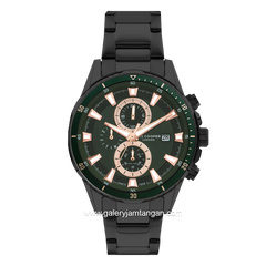 LEE COOPER LC07627.070 Black Dial Green Stainless Steel
