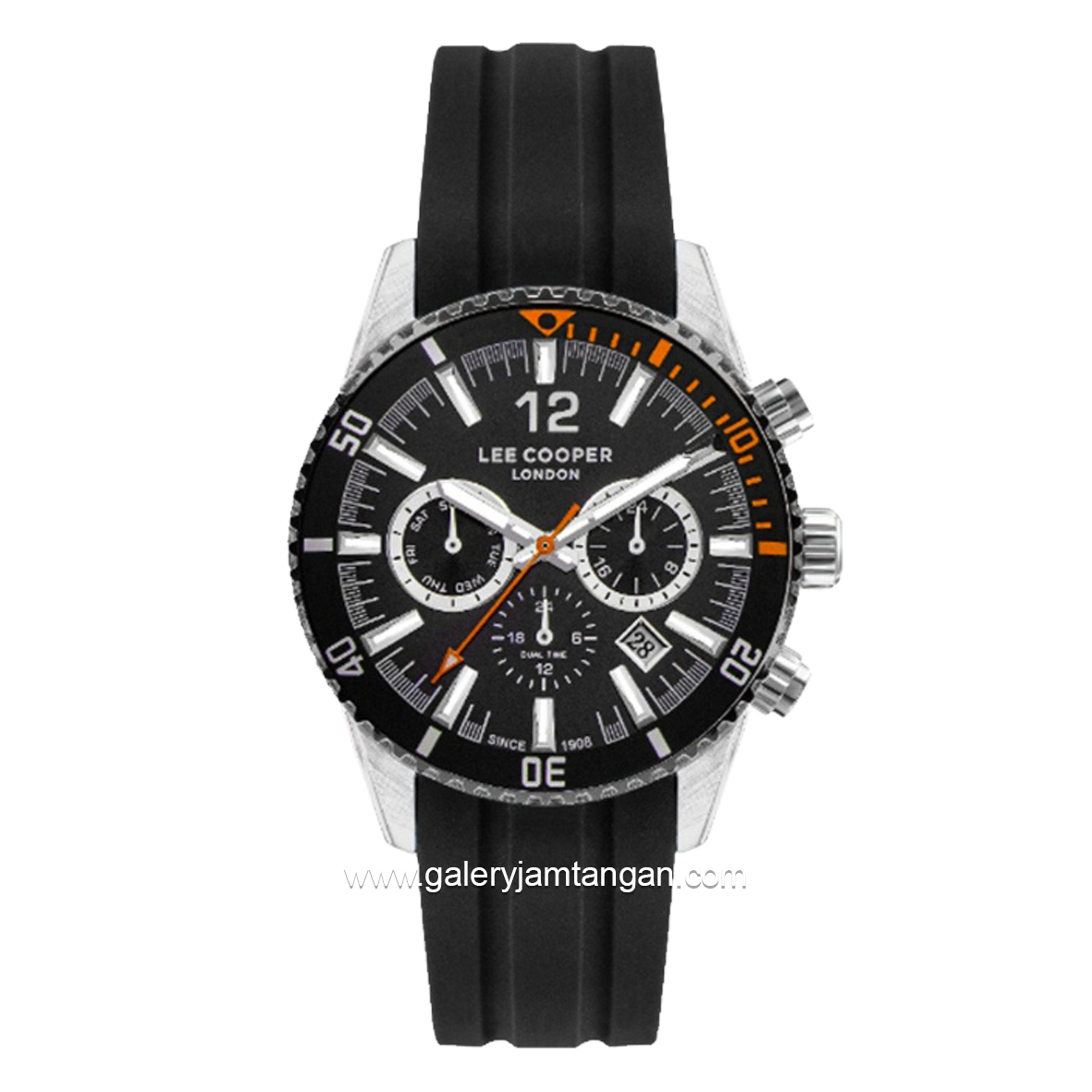 LEE COOPER LC07628.351 Movement Watch Black Silicone Strap