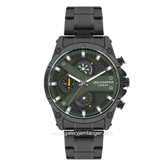 LEE COOPER LC07637.670 Black Dial Green Stainless Steel