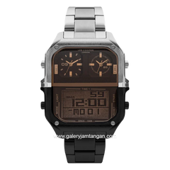 LEE COOPER LC07638.360 Ana-Digi Silver Black Stainless Steel