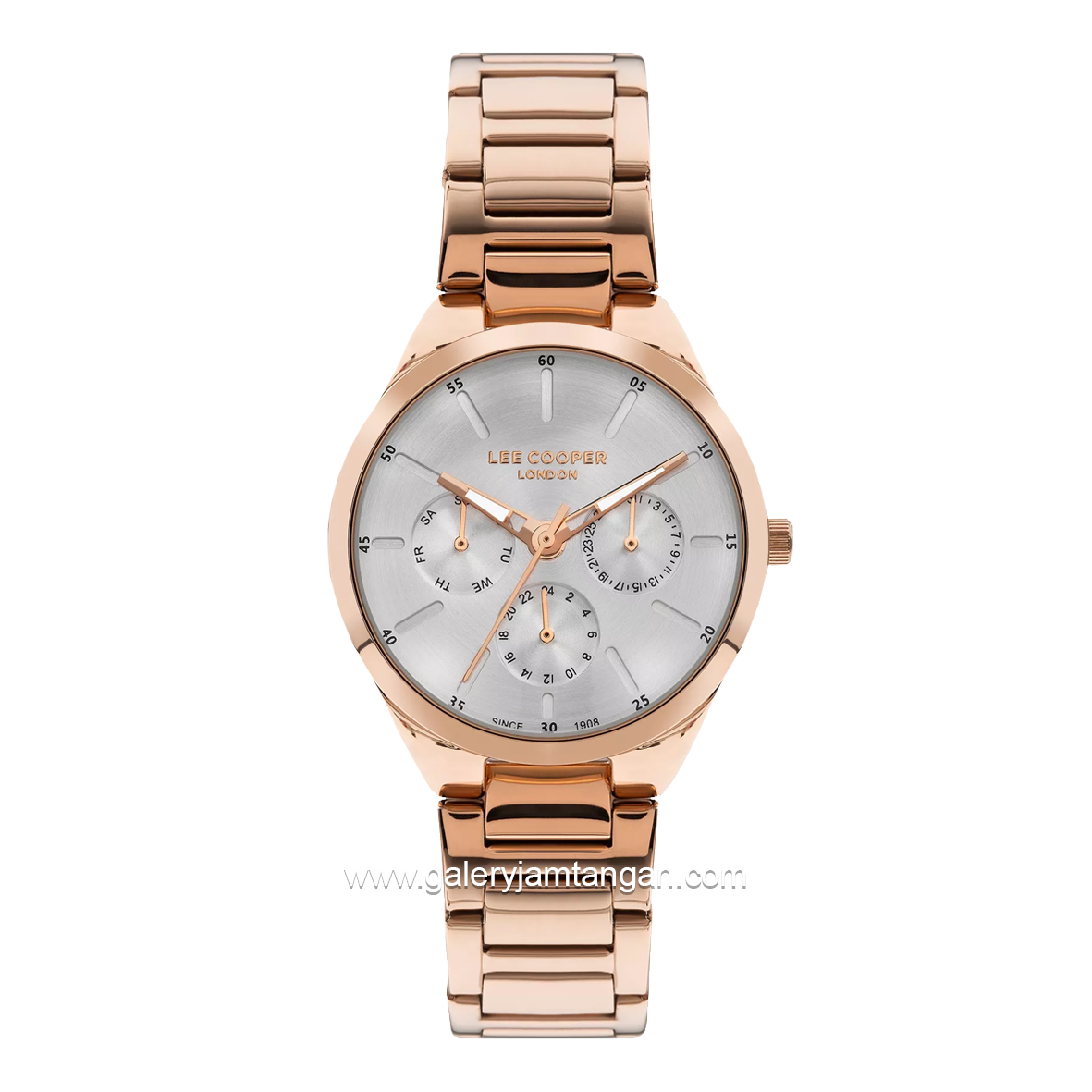 LEE COOPER LC07643.430 Rosegold Dial Silver Stainless Steel