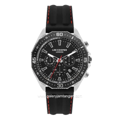 LEE COOPER LC07848.351 Chronograph Black Silver Rubber Strap