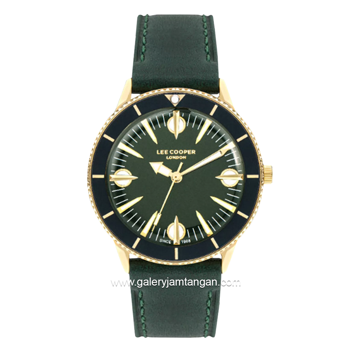 LEE COOPER LC07933.177 Men's Watch Full Green Leather Strap