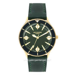 LEE COOPER LC07933.177 Men's Watch Full Green Leather Strap