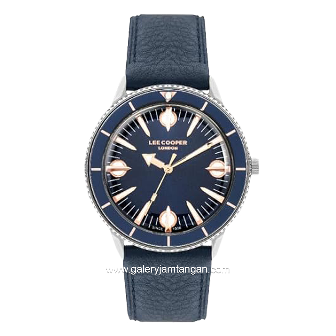 LEE COOPER LC07933.499 Men's Watch Navy Leather Strap