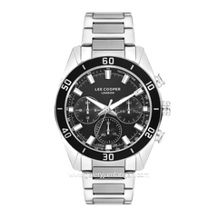 LEE COOPER LC07948.350 Silver Dial Black Stainless Steel