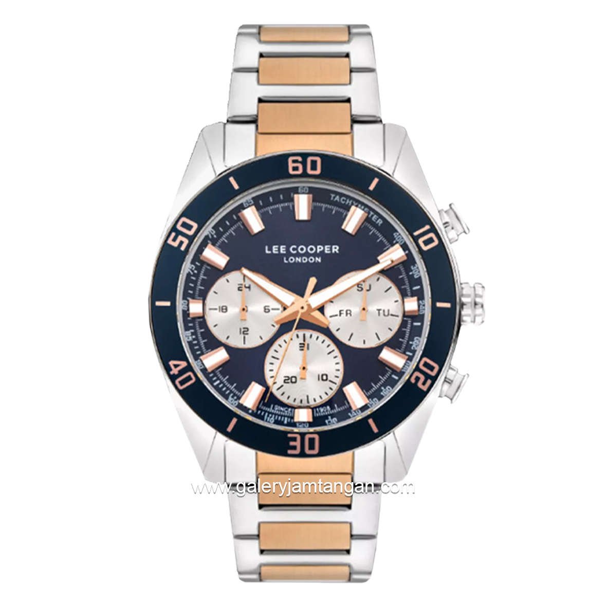 LEE COOPER LC07948.590 Chronograph Silver Dial Navy Stainless Steel