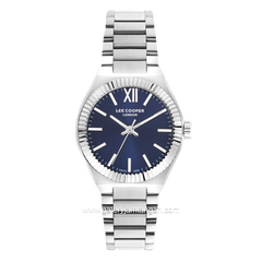 LEE COOPER LC07970.390 3 Hands Silver Dial Navy Stainless Steel