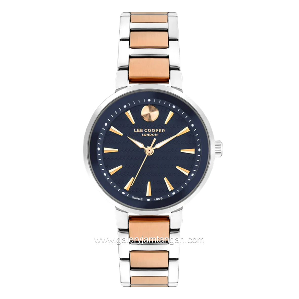 LEE COOPER LC07972.590 3 Hands Silver Dial Navy Stainless Steel