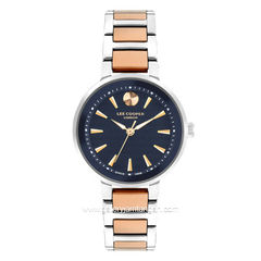 LEE COOPER LC07972.590 3 Hands Silver Dial Navy Stainless Steel