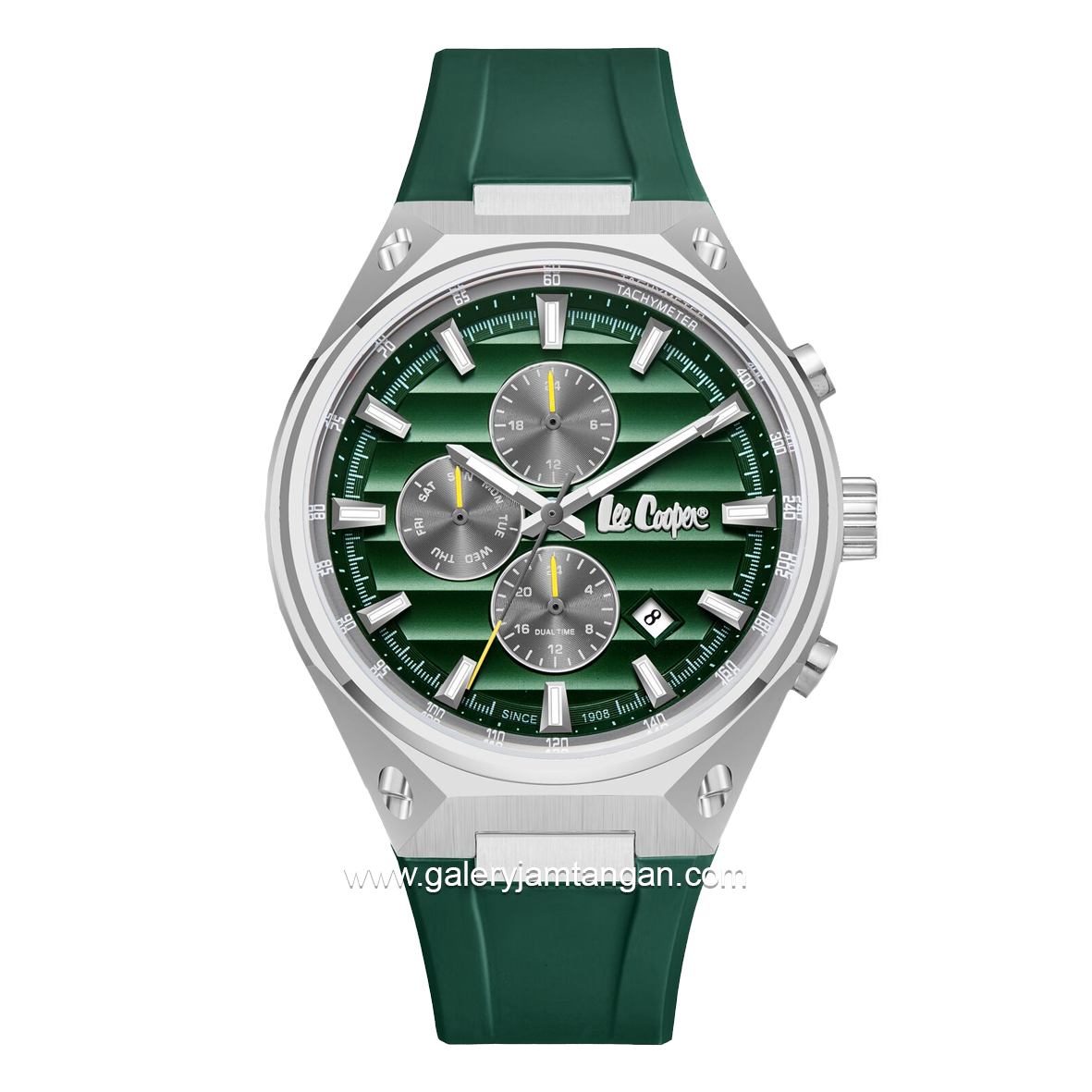 LEE COOPER LC08063.377 Green Silver Silicone Strap