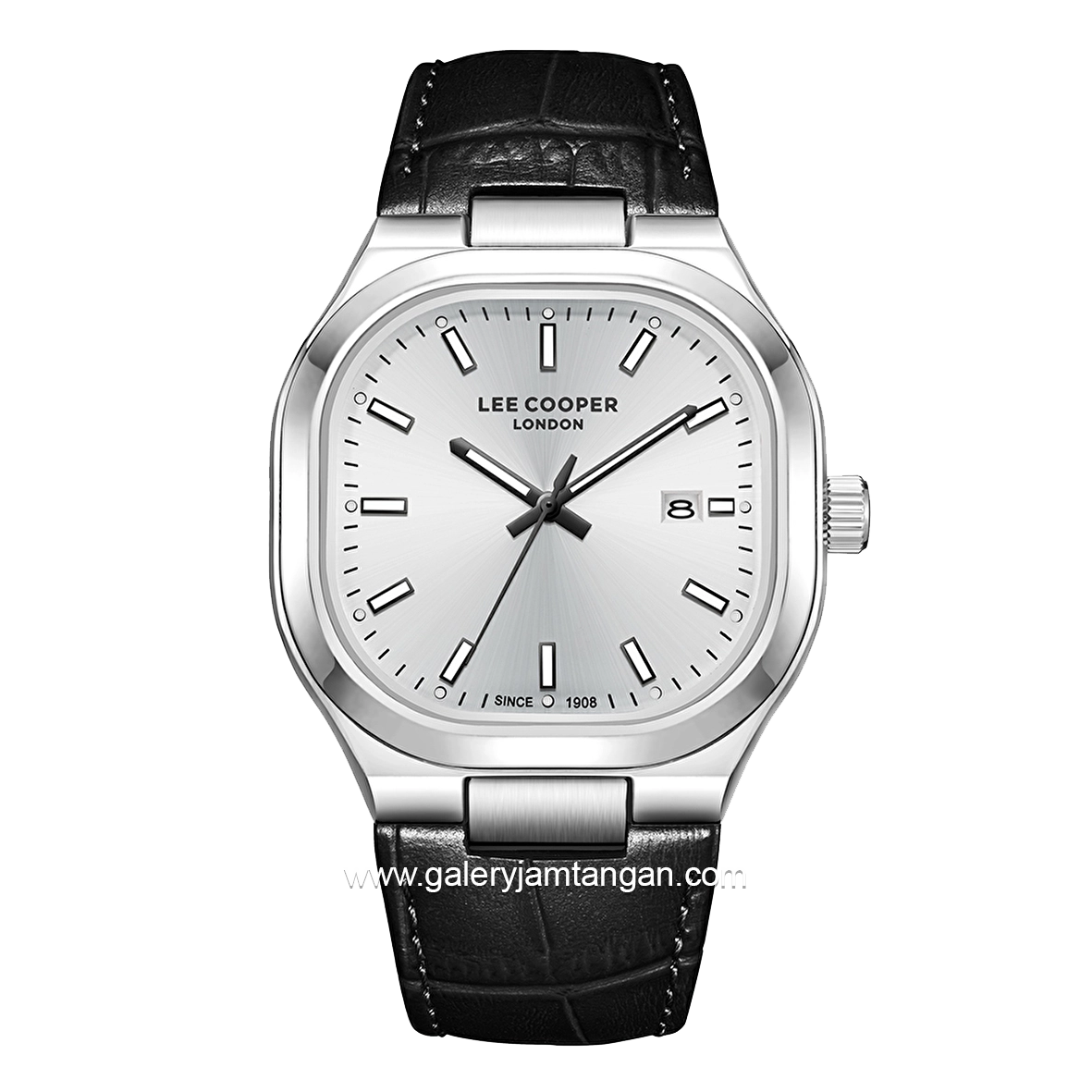 LEE COOPER LC08179.331 Black Silver Leather Strap