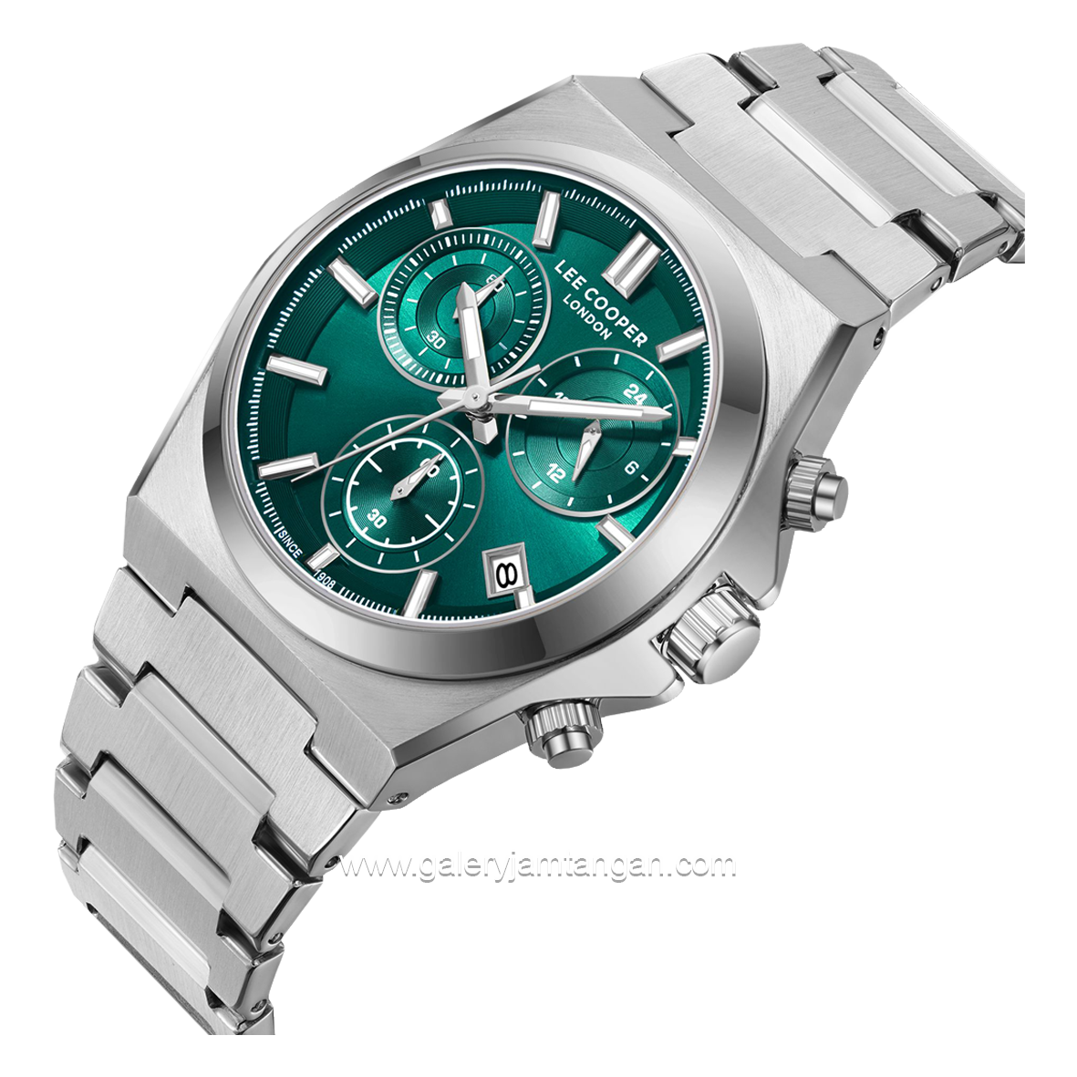 LEE COOPER LC08188.300 Silver Dial Green Stainless Steel