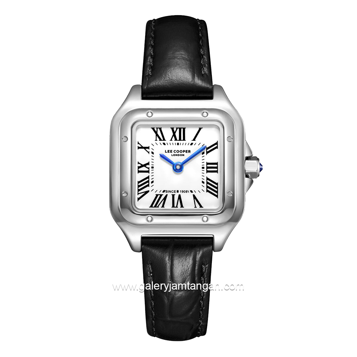 LEE COOPER LC08191.331 Women's Watches Black Silver Leather Strap