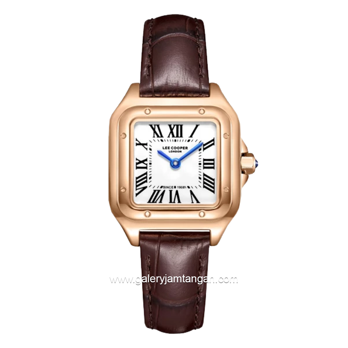 LEE COOPER LC08191.431 Women's Watches Brown Dial White Leather Strap