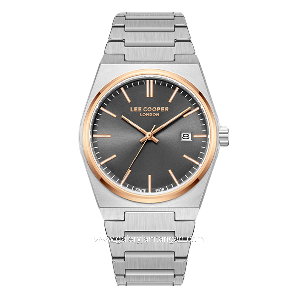 LEE COOPER LC08195.560 Silver Dial Black Stainless Steel