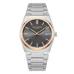 LEE COOPER LC08195.560 Silver Dial Black Stainless Steel