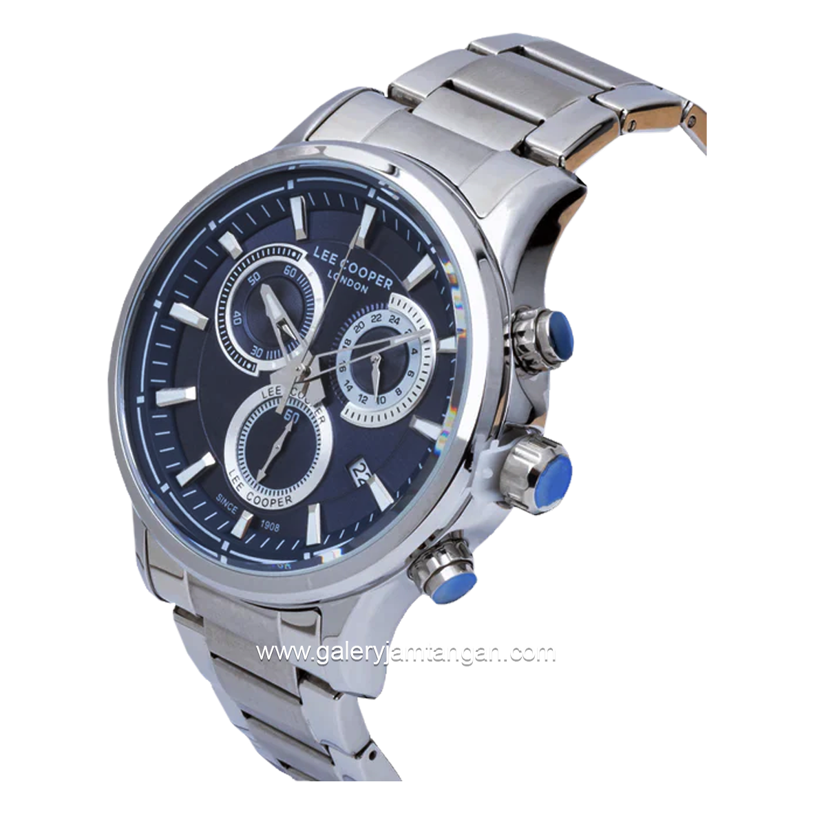 LEE COOPER LC07360.390 Silver Dial Blue Stainless Steel