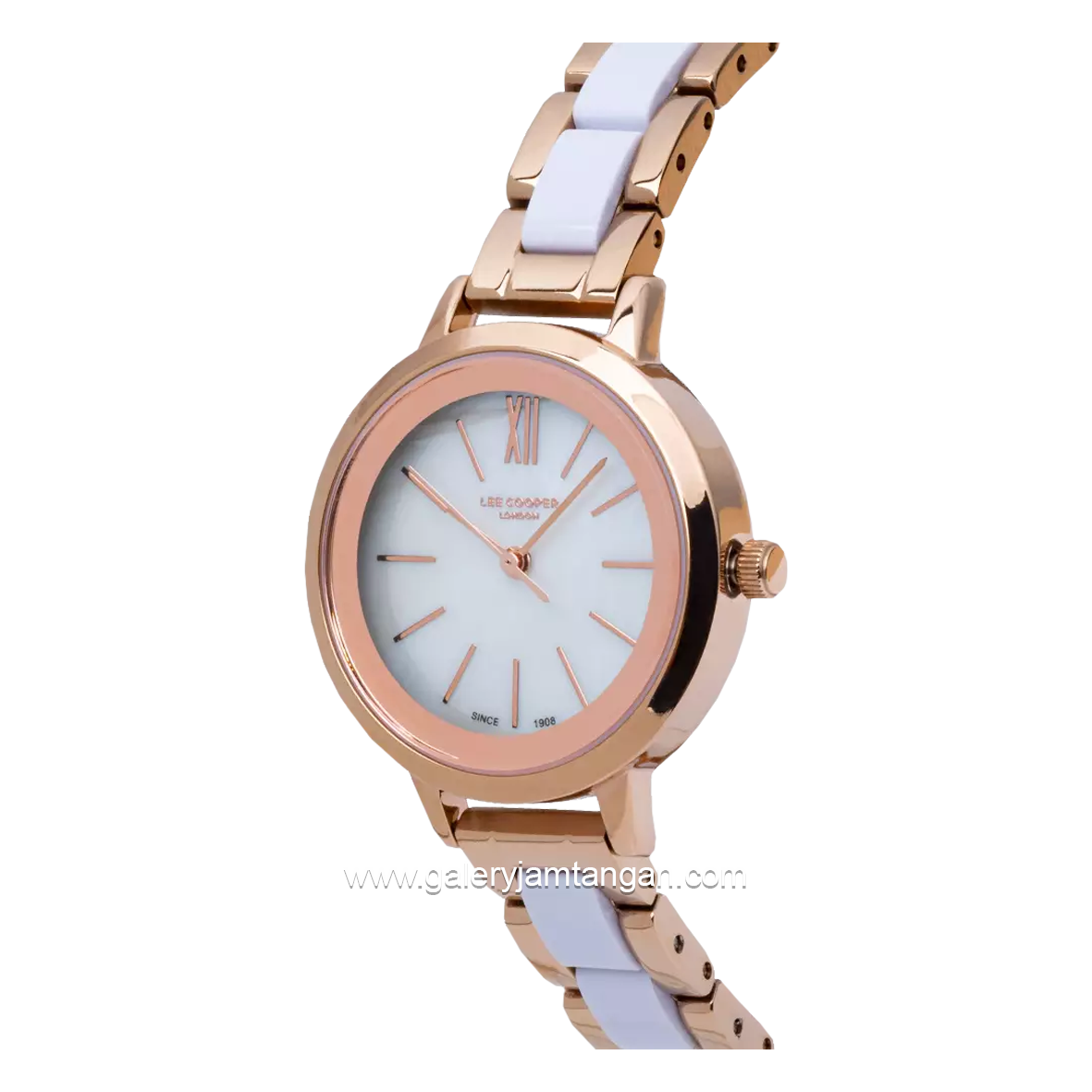 LEE COOPER LC07395.420 Women's Watch White Rosegold Dial White