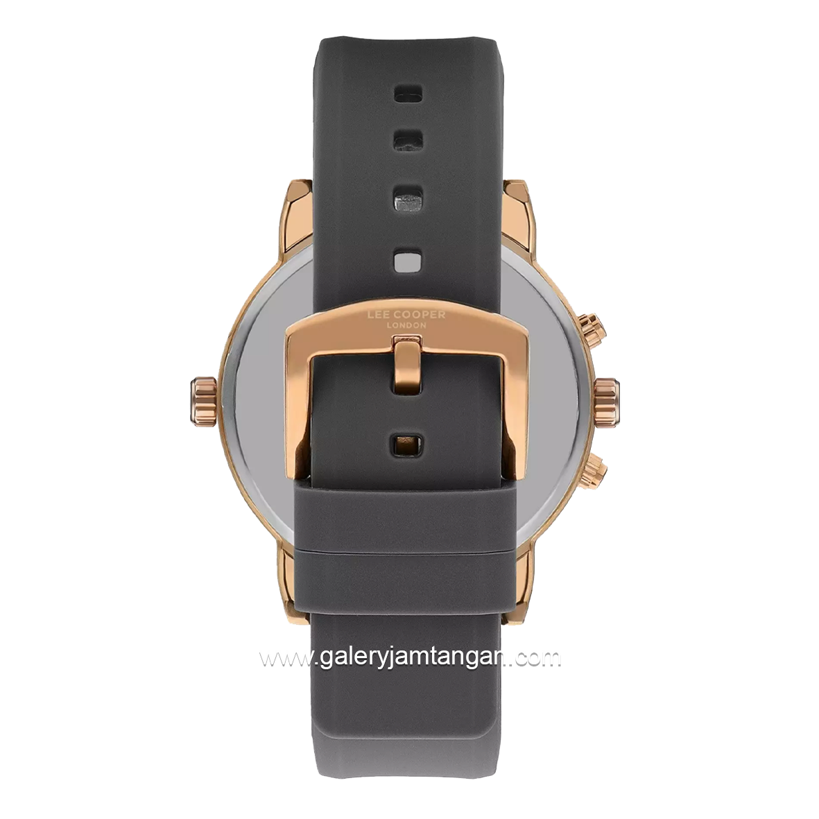 LEE COOPER LC07650.456 Dual Time Grey Rosegold Leather Strap